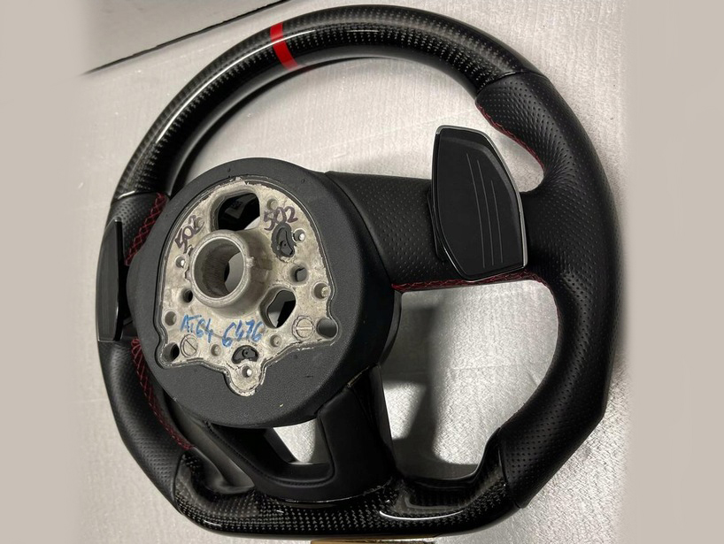 Audi A5 9F (2015–2019) Steering Wheel with Paddle Shifters Carbon Leather with Red Accents
